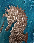 Artisan Intricate Seahorses Staggered Triptych