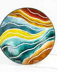 Artisan Teal Waves Large Dish