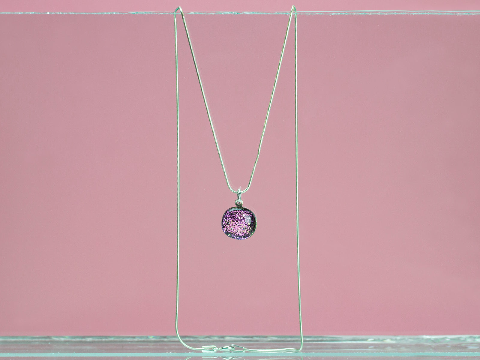 Pink Small Gem Pendant Necklace