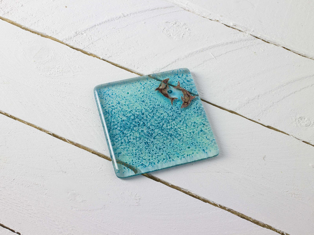 Samphire Dolphin Coaster Jo Downs Handmade Glass